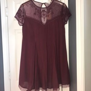 Francesca’s burgundy lace dress!